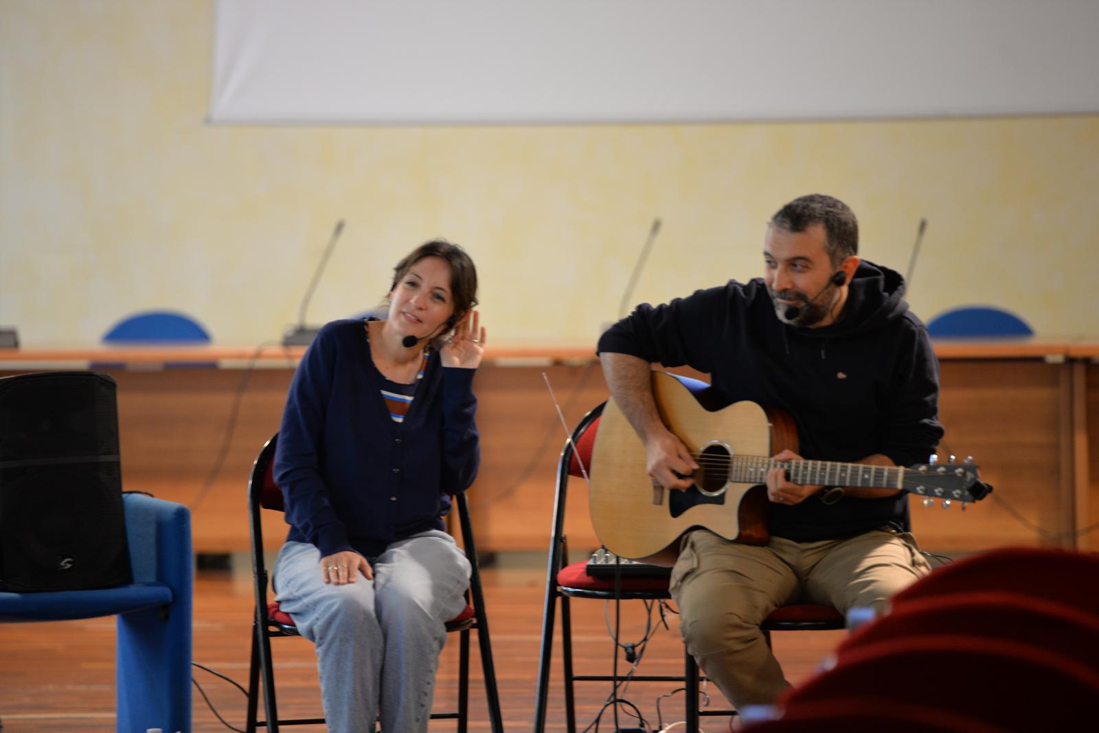 Giuditta e Claudio sul palco